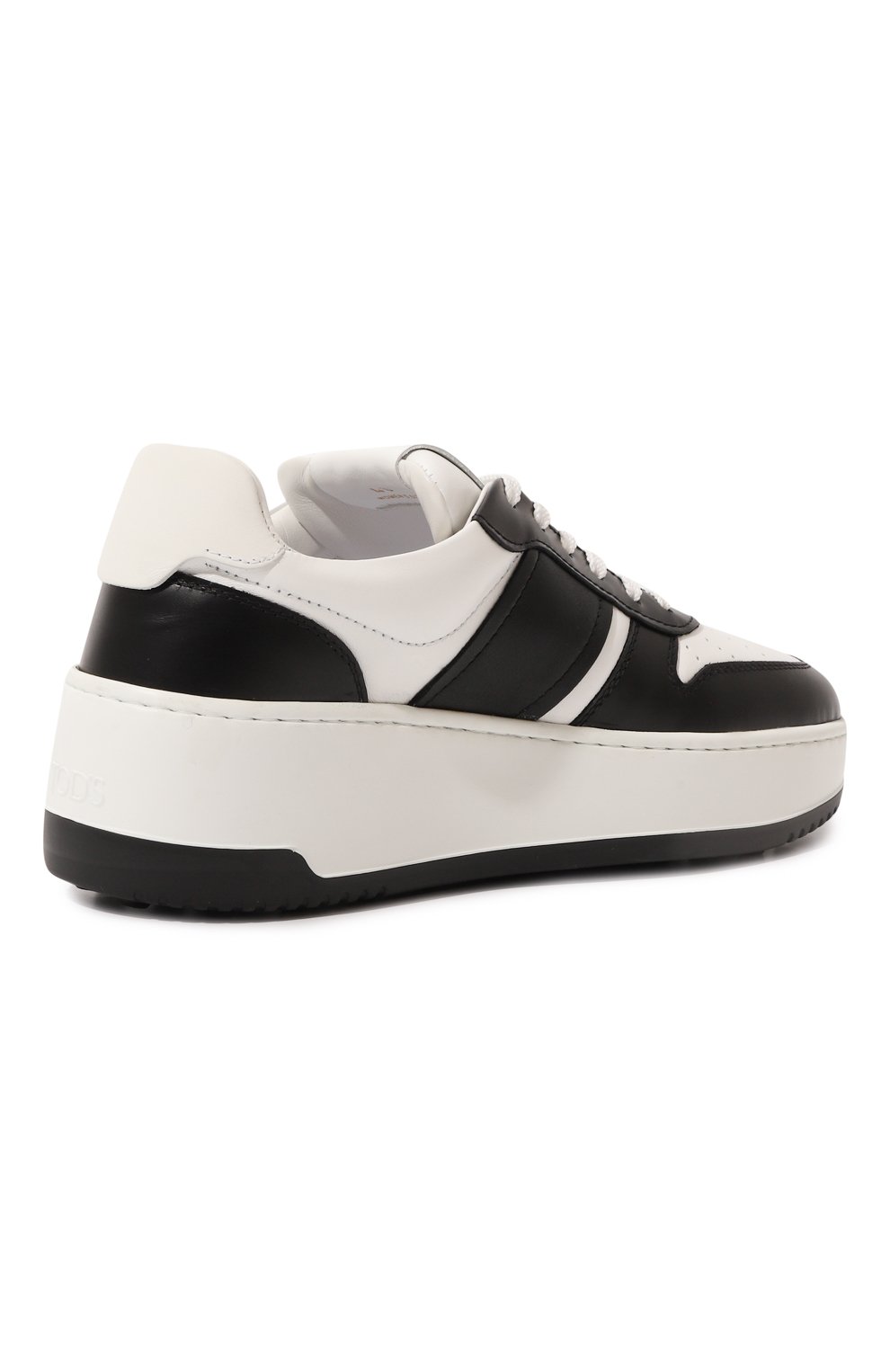 Кожаные кеды TOD’S черно-белого цвета по цене 72700 руб., арт. XXW88K0HP30/SRM, фото 5 Кожаные кеды TOD’S, арт. XXW88K0HP30/SRM, фото 5