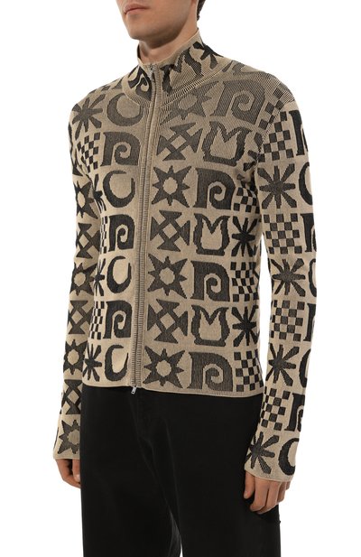 Хлопковый кардиган NANUSHKA бежевого цвета по цене 41300 руб., арт. NM24PFSW00271, фото 3 Хлопковый кардиган NANUSHKA, арт. NM24PFSW00271, фото 3