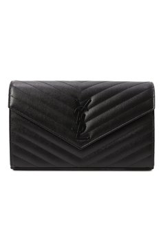 Женский клатч monogram SAINT LAURENT черного цвета, арт. 377828/B0W08 | Фото 1 (Размер: small; Материал: Натуральная кожа; Ремень/цепочка: На ремешке; Сумки-технические: Сумки через плечо; Женское Кросс-КТ: Клатч-клатчи; Ювелирные украшения: Назначено; Драгоценные камни: Проставлено; Материал сплава: Проставлено)