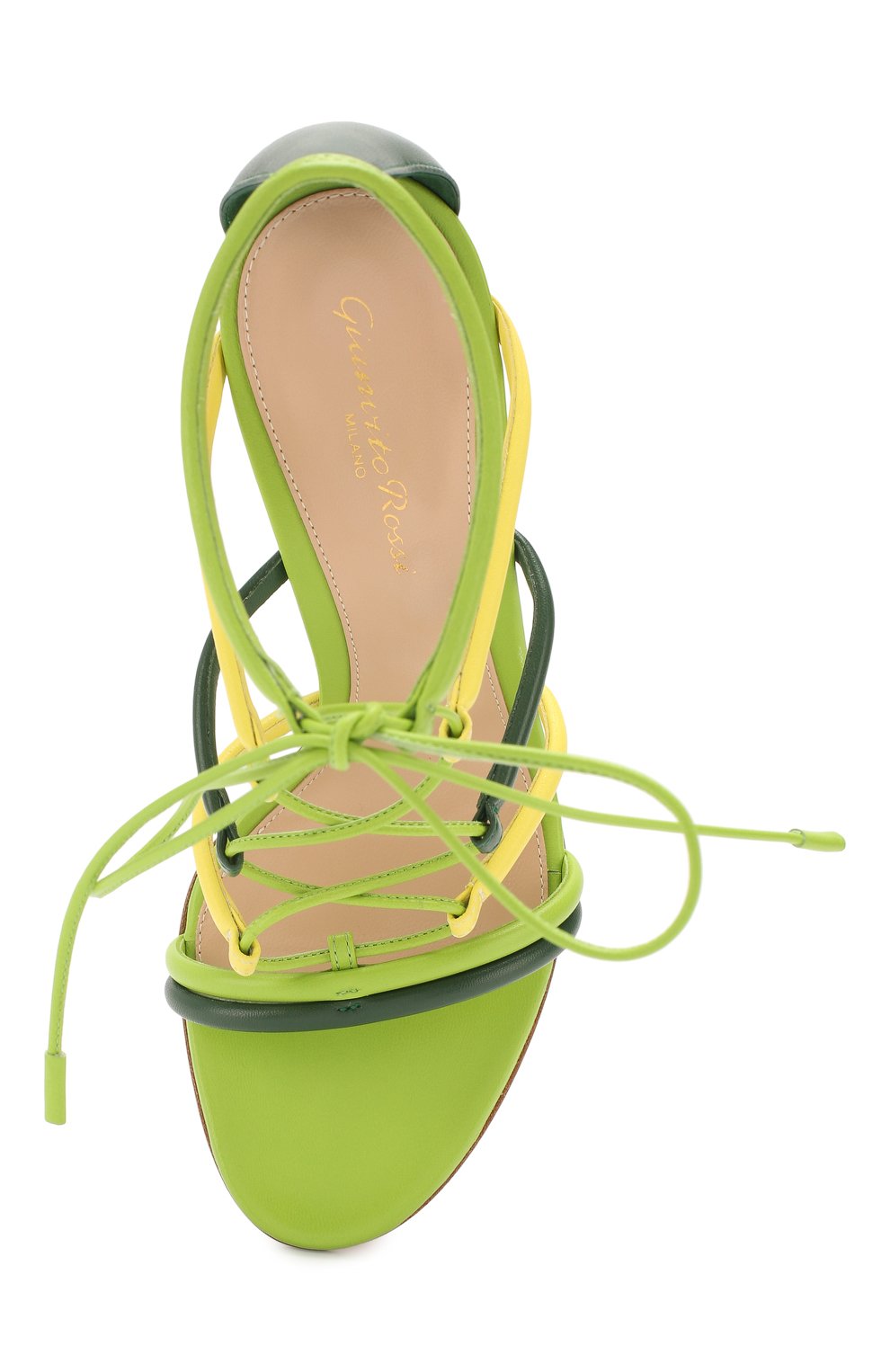 Кожаные босоножки GIANVITO ROSSI зеленого цвета по цене 89950 руб., арт. G61505.15RIC.NAPMLEY, фото 5 Кожаные босоножки GIANVITO ROSSI, арт. G61505.15RIC.NAPMLEY, фото 5