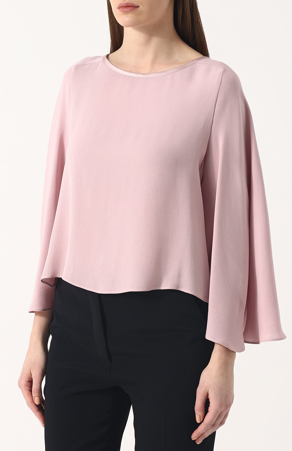 Однотонный топ свободного кроя с круглым вырезом GIORGIO ARMANI, арт. WAC58T/WA524, фото 3