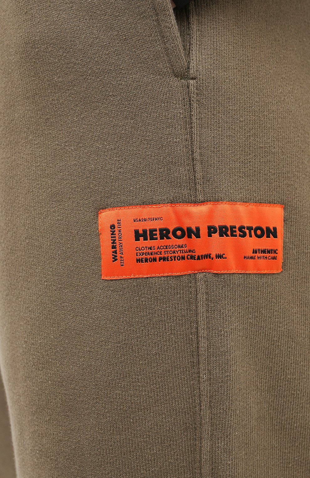 Хлопковые джоггеры HERON PRESTON хаки цвета по цене 25700 руб., арт. HWCH003E20JER0025501, фото 5 Хлопковые джоггеры HERON PRESTON, арт. HWCH003E20JER0025501, фото 5