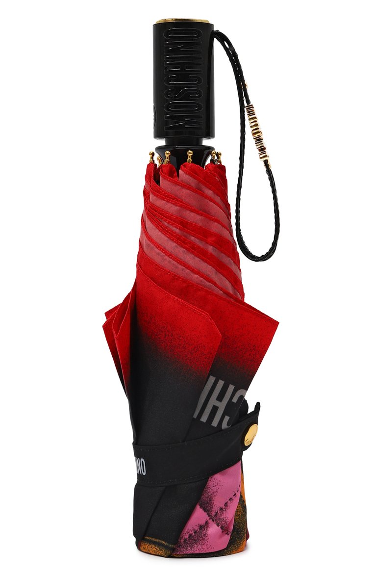 Женский складной зонт MOSCHINO черного цвета, арт. 8987 0PENCL0SE | Фото 5 (Материал: Металл, Синтетический материал, Текстиль; Материал сплава: Проставлено; Нос: Не проставлено)