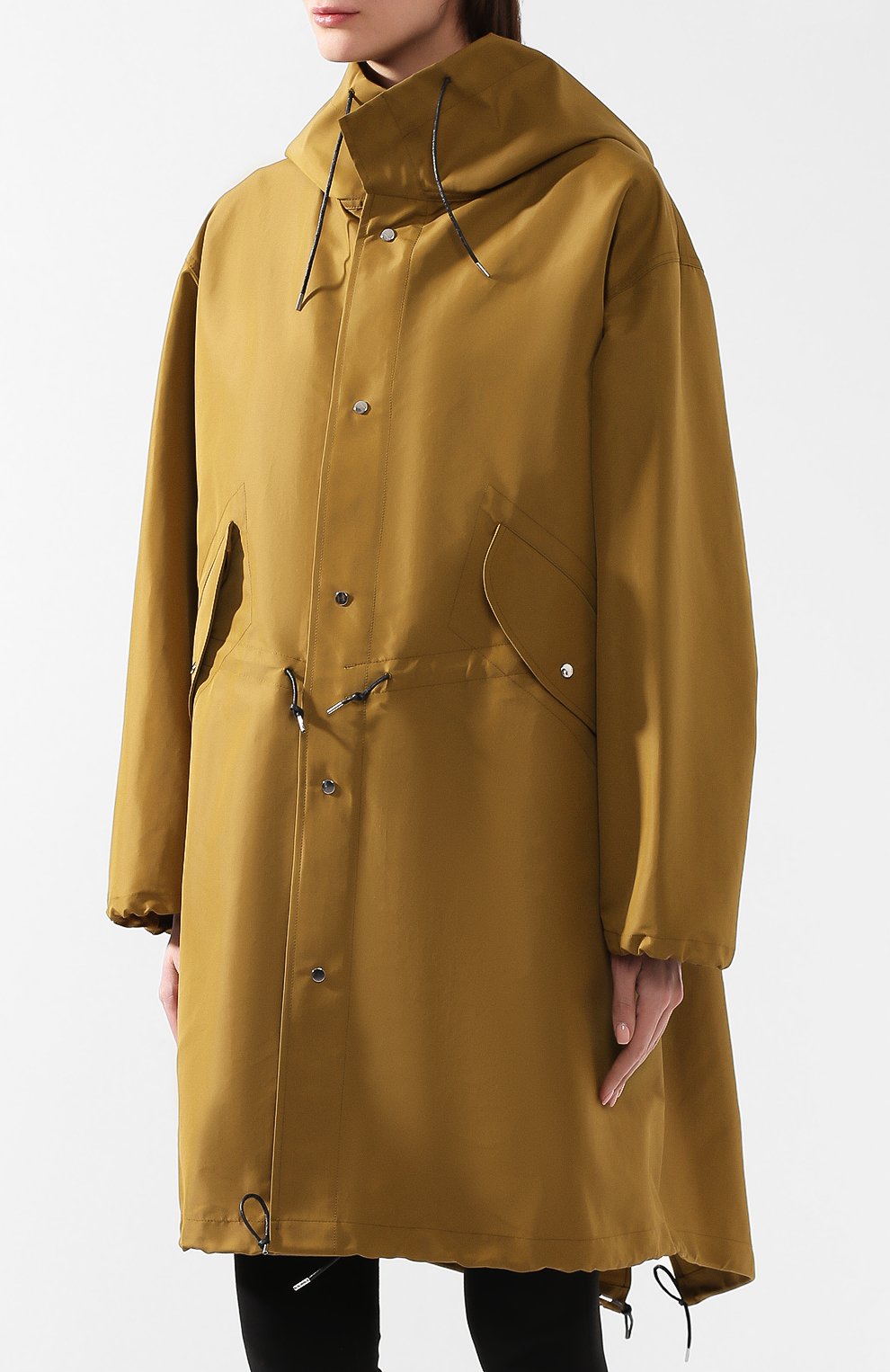 Плащ с капюшоном GOLDEN GOOSE DELUXE BRAND хаки цвета по цене 124000 руб., арт. G34WP095.A1, фото 3 Плащ с капюшоном GOLDEN GOOSE DELUXE BRAND, арт. G34WP095.A1, фото 3