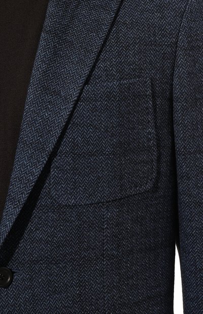 Пиджак из шерсти и хлопка CANALI темно-синего цвета по цене 117500 руб., арт. J0147/JJ02554, фото 5 Пиджак из шерсти и хлопка CANALI, арт. J0147/JJ02554, фото 5