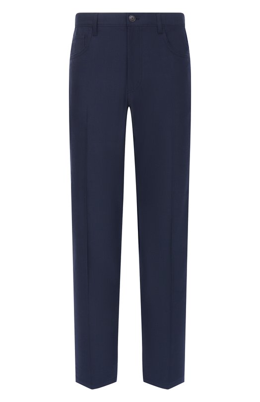 Брюки изо льна и шерсти Canali U7052/AE02571 Синий U7052/AE02571