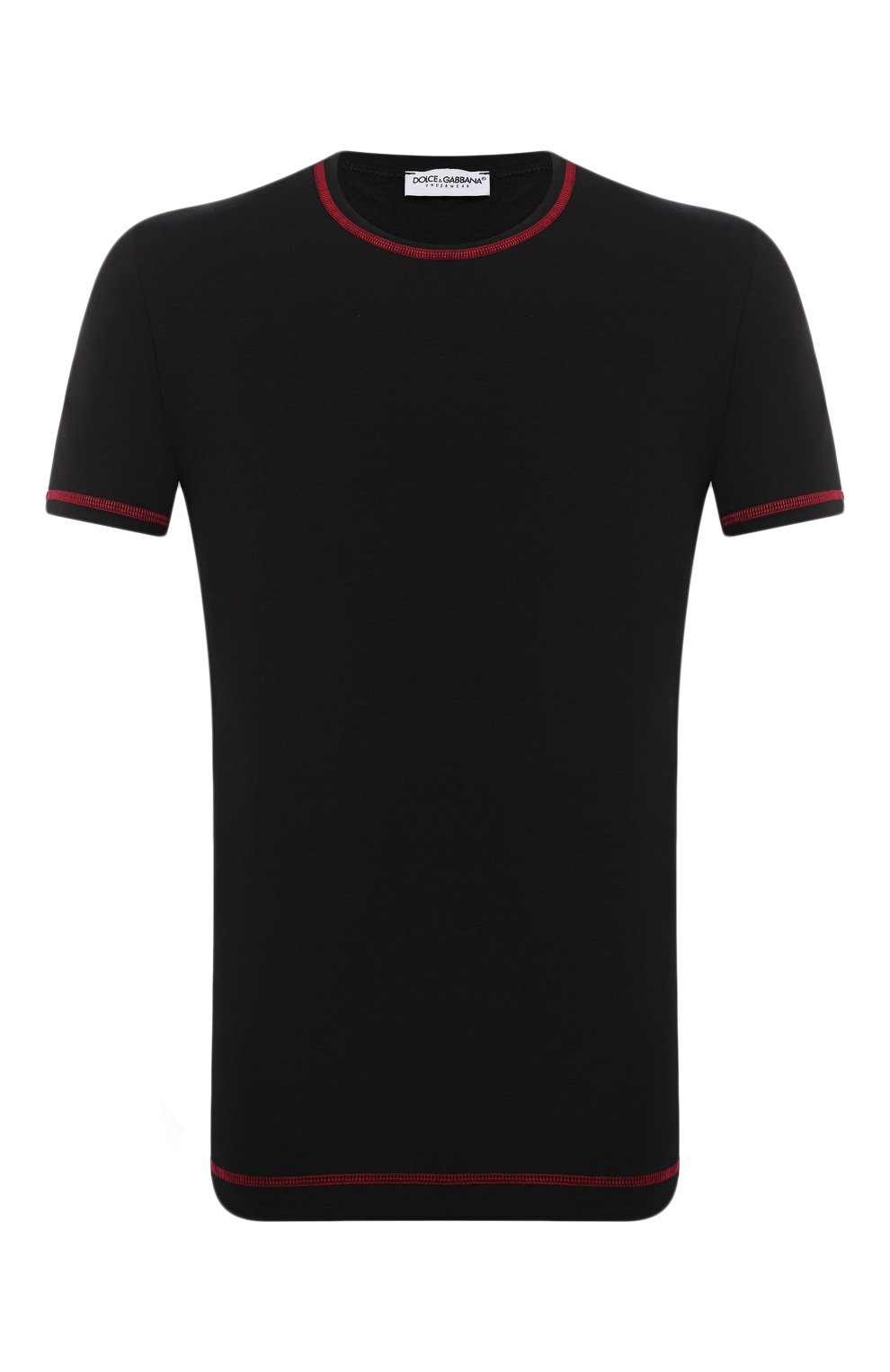 Хлопковая футболка DOLCE & GABBANA черного цвета по цене 22250 руб., арт. M8E31J/FUECH, фото 1 Хлопковая футболка DOLCE & GABBANA, арт. M8E31J/FUECH, фото 1