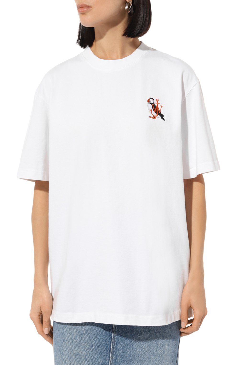 Хлопковая футболка JW ANDERSON белого цвета по цене 15000 руб., арт. JT0249/PG1606, фото 3 Хлопковая футболка JW ANDERSON, арт. JT0249/PG1606, фото 3