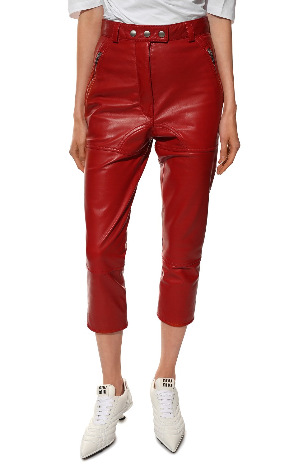 Кожаные брюки MIU MIU, арт. MPP326-038-F0011, фото 3