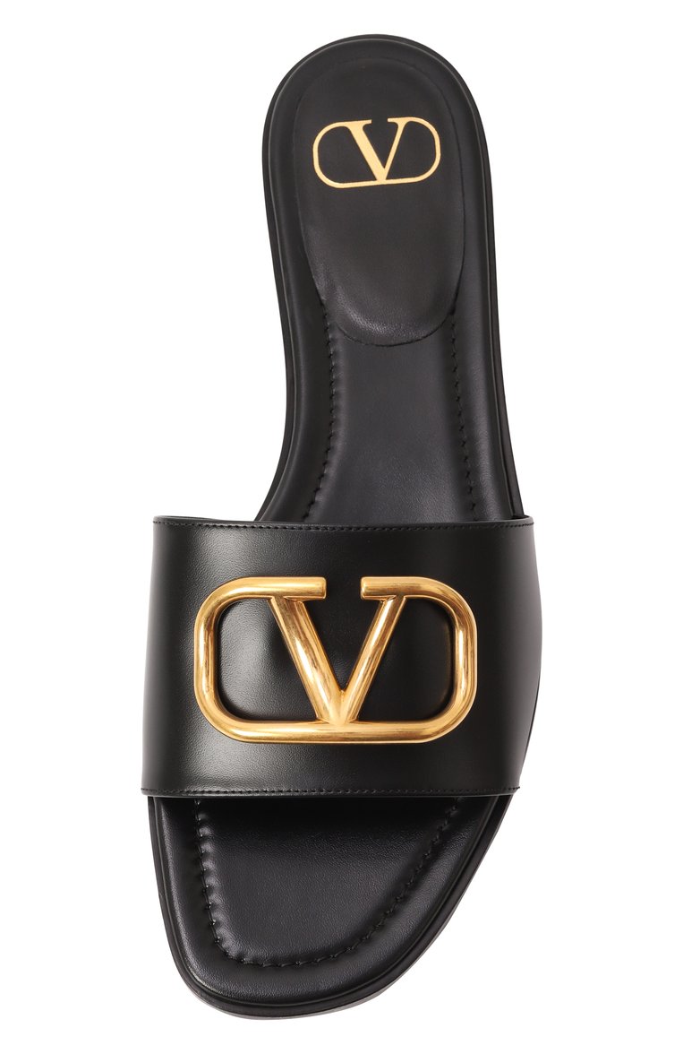 Женские кожаные шлепанцы vlogo signature VALENTINO черного цвета, арт. 6W2S0BD5/DSH | Фото 6 (Подошва: Плоская; Каблук высота: Низкий; Материал сплава: Проставлено; Материал внешний: Натуральная кожа; Драгоценные камни: Проставлено; Материал внутренний: Натуральная кожа)
