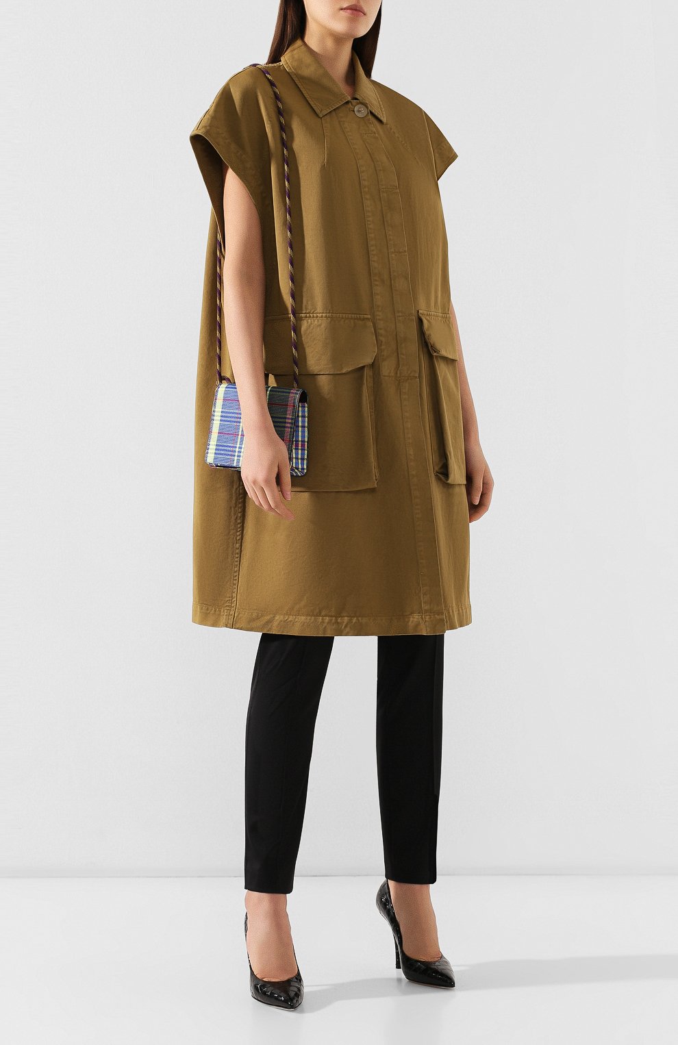 Хлопковое пальто DRIES VAN NOTEN хаки цвета по цене 57600 руб., арт. 191-10227-7292, фото 2 Хлопковое пальто DRIES VAN NOTEN, арт. 191-10227-7292, фото 2