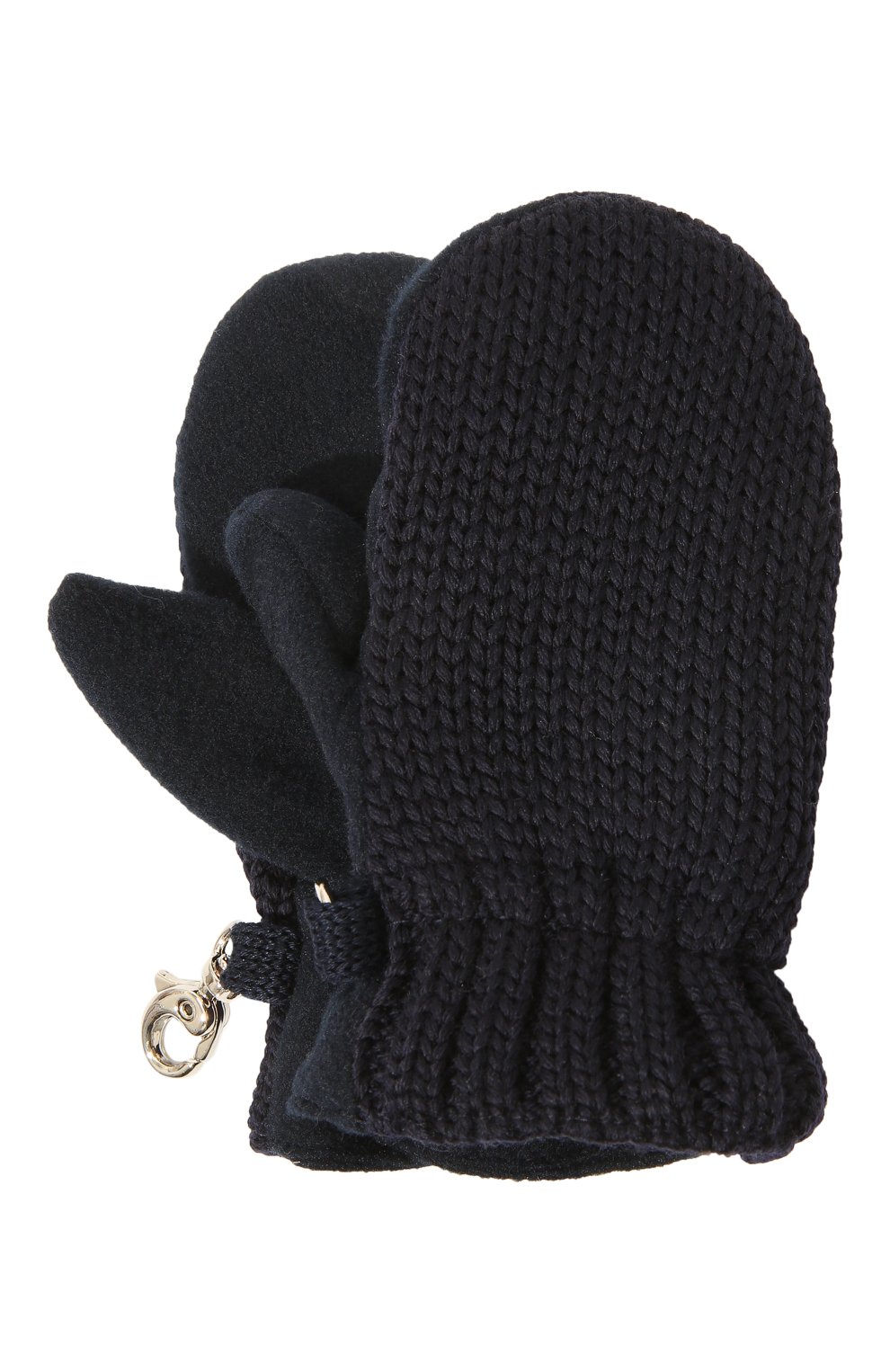 Шерстяные варежки IL TRENINO темно-синего цвета по цене 8290 руб., арт. CL 4062/VB, фото 1 Шерстяные варежки IL TRENINO, арт. CL 4062/VB, фото 1