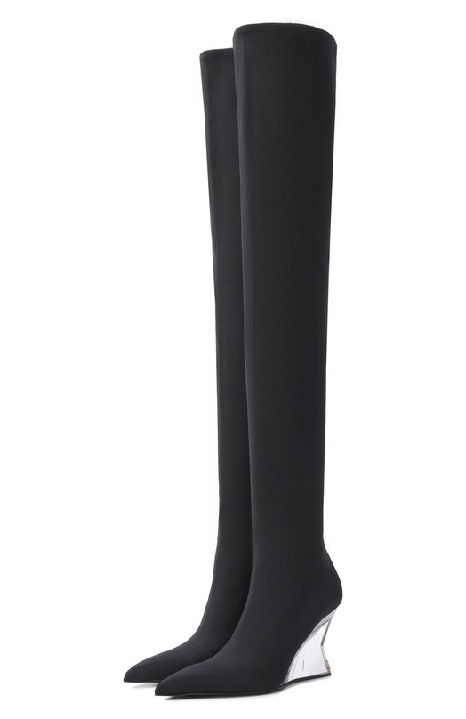 Текстильные ботфорты Balmain GN1TB203/TKNI Чёрный GN1TB203/TKNI