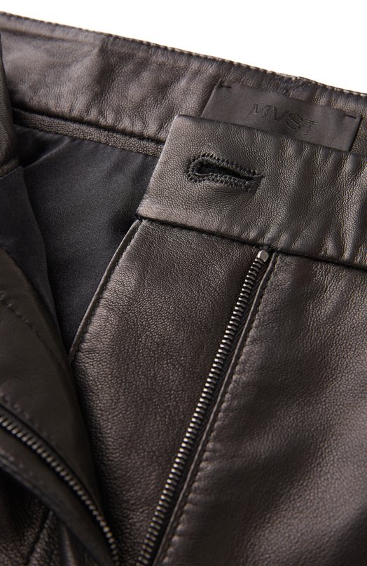 Кожаные брюки MVST M25.1PW.L010/NAPPA CREAM Чёрный  M25.1PW.L010/NAPPA CREAM Фото 5