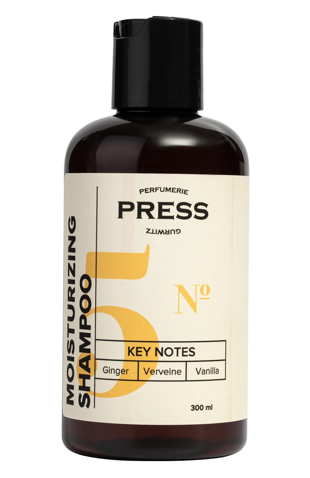 Увлажняющий шампунь №5 ginger, vanilla, verviene (300ml) PRESS GURWITZ PERFUMERIE бесцветного цвета по цене 1640 руб., арт. 4631159194164, фото 1 Увлажняющий шампунь №5 ginger, vanilla, verviene (300ml) PRESS GURWITZ PERFUMERIE, арт. 4631159194164, фото 1