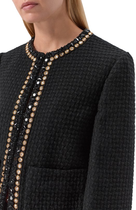Твидовый жакет Valentino 8B3CE3YN/9YG Чёрный  8B3CE3YN/9YG Фото 5