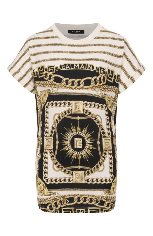 Хлопковая футболка Balmain FF1EF012/GF02 Разноцветный FF1EF012/GF02