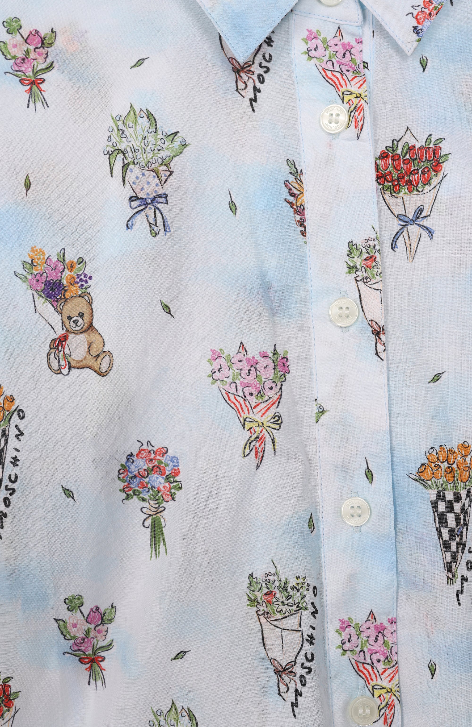 Хлопковая рубашка MOSCHINO голубого цвета по цене 21450 руб., арт. HDC02C/L1B14_001, фото 3 Хлопковая рубашка MOSCHINO, арт. HDC02C/L1B14_001, фото 3