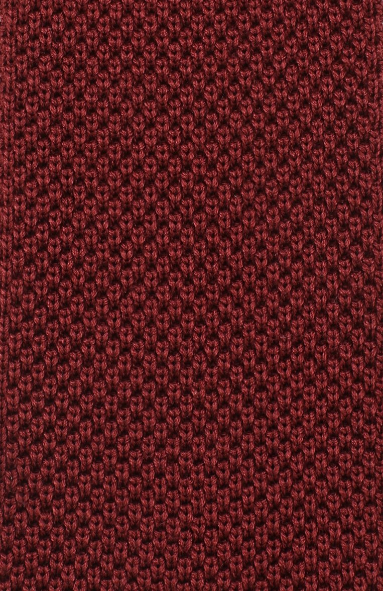 Мужской шелковый вязаный галстук BRIONI бордового цвета, арт. 090B00/0742J | Фото 3 (Статус проверки: Проверено; Материал: Текстиль, Шелк; Принт: Без принта; Нос: Не проставлено)