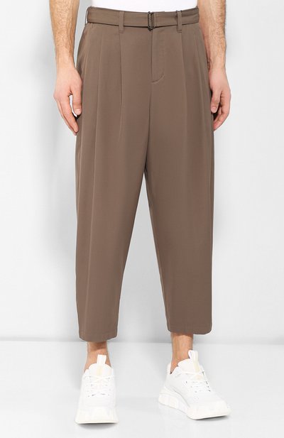 Хлопковые брюки KAZUYUKI KUMAGAI хаки цвета по цене 29850 руб., арт. KP91-055, фото 3 Хлопковые брюки KAZUYUKI KUMAGAI, арт. KP91-055, фото 3