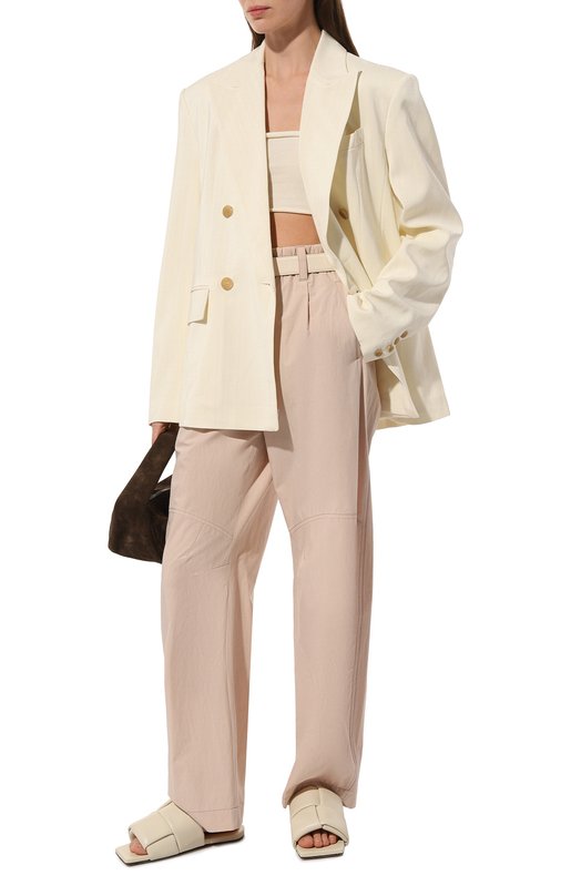 Хлопковые брюки Brunello Cucinelli ML949B1349 Розовый  ML949B1349 Фото 2