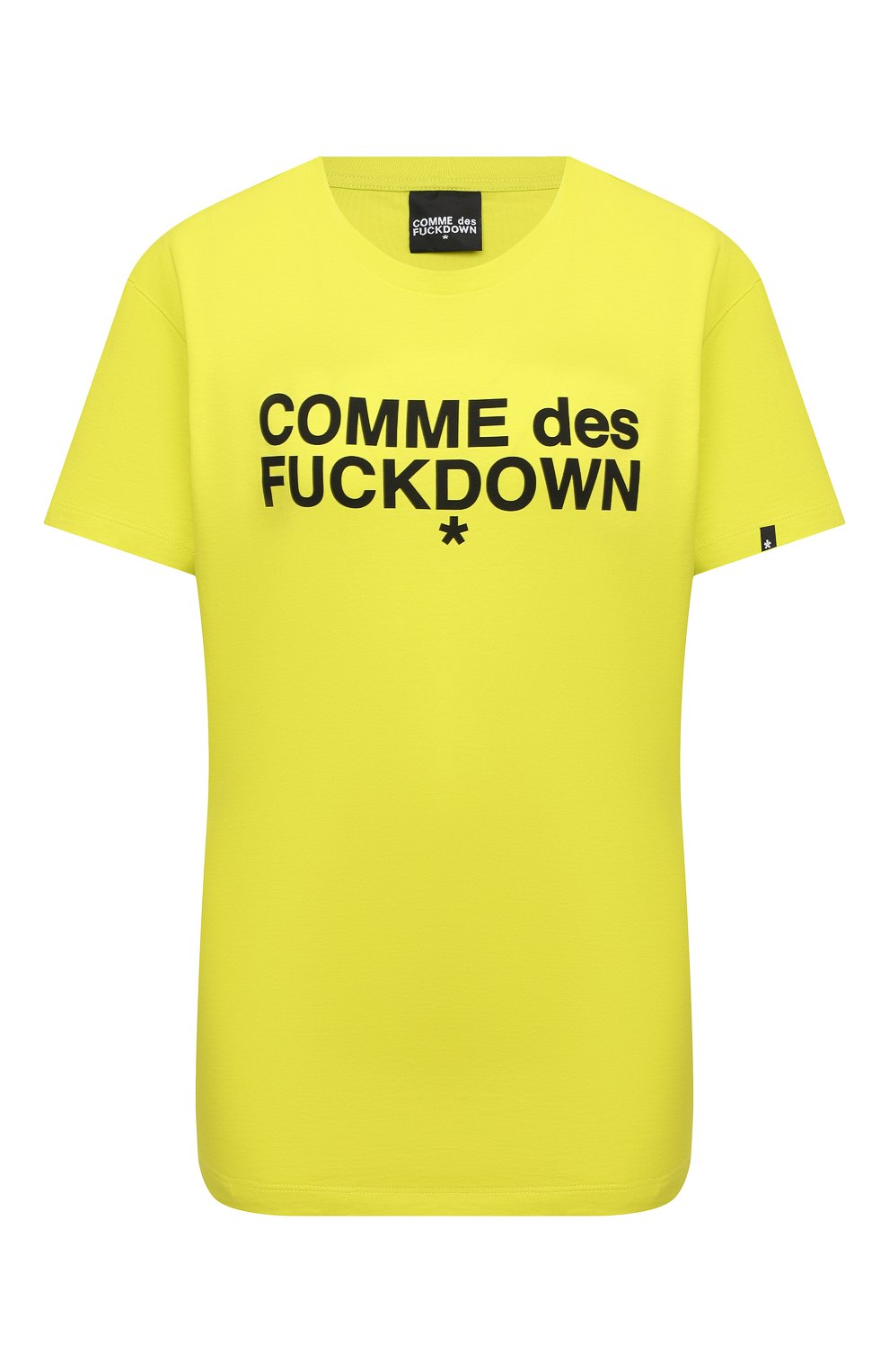 Хлопковая футболка COMME DES FUCKDOWN зеленого цвета по цене 5435 руб., арт. CDFD1343, фото 1 Хлопковая футболка COMME DES FUCKDOWN, арт. CDFD1343, фото 1