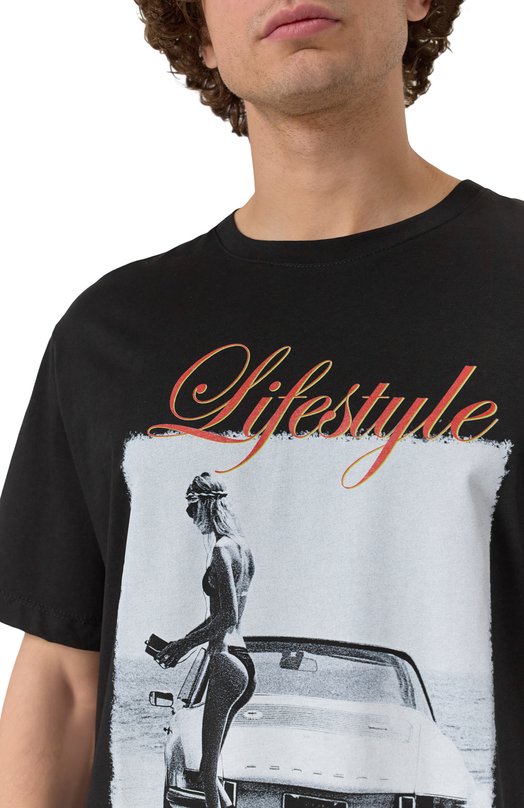 Хлопковая футболка Bisibiglio LIFESTYLE CAR Чёрный  LIFESTYLE CAR Фото 5