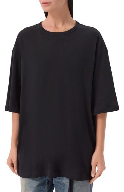 Хлопковая футболка ANN DEMEULEMEESTER черного цвета по цене 41300 руб., арт. B0014678/FA206, фото 3 Хлопковая футболка ANN DEMEULEMEESTER, арт. B0014678/FA206, фото 3