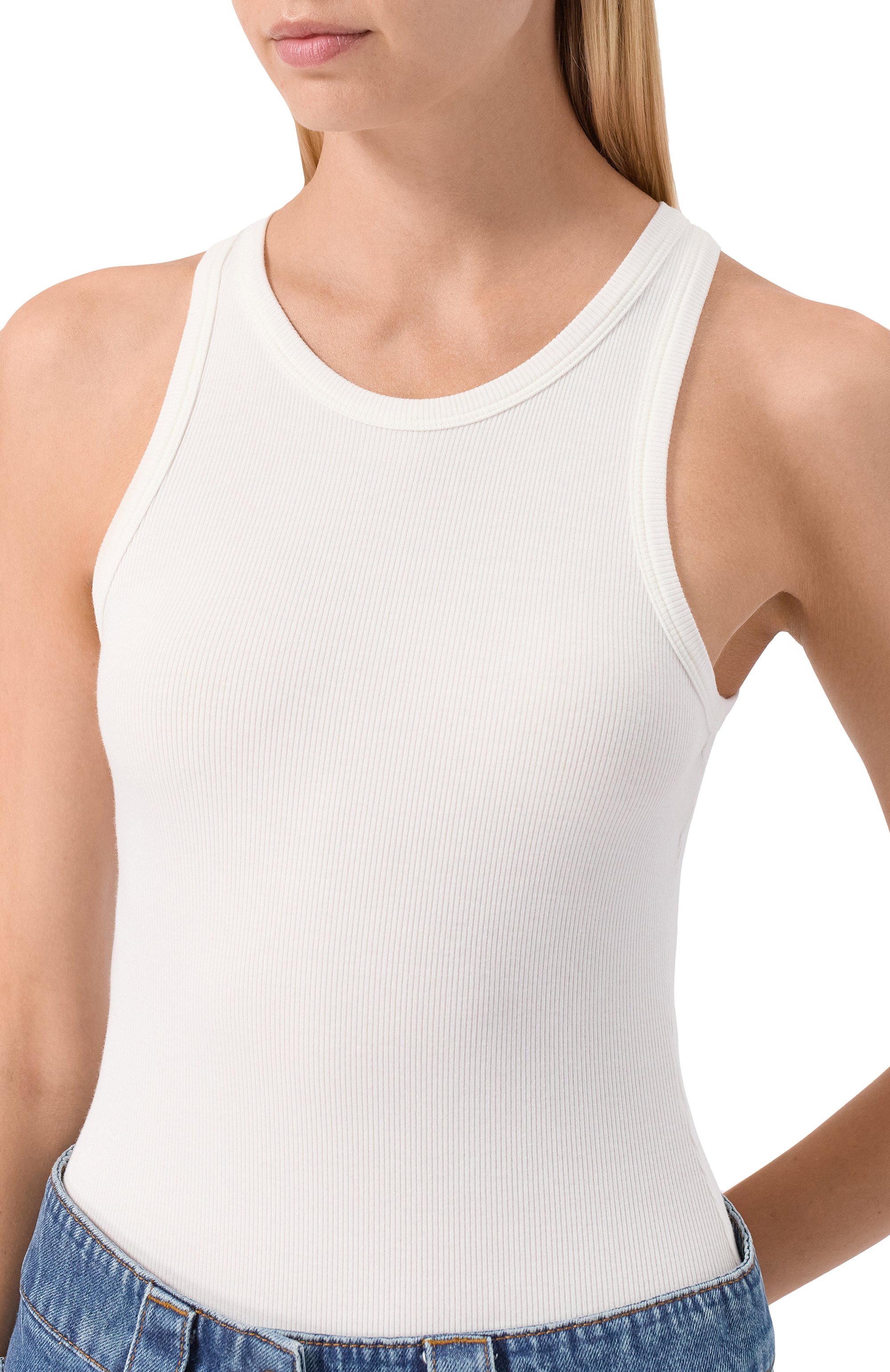 Боди из хлопка и вискозы ALAIA, арт. AA9B0382J085B, фото 5