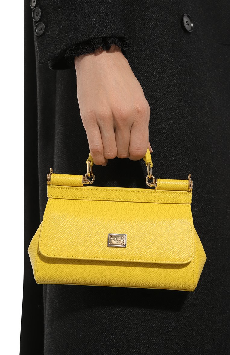 Женская сумка sicily small DOLCE & GABBANA желтого цвета, арт. BB9116_BE9116/A1001_1 | Фото 2 (Размер: small; Ремень/цепочка: На ремешке; Материал: Натуральная кожа)
