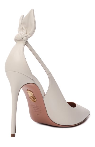 Кожаные туфли bow tie AQUAZZURA, арт. DENHIGP0-NAP-FFF, фото 5