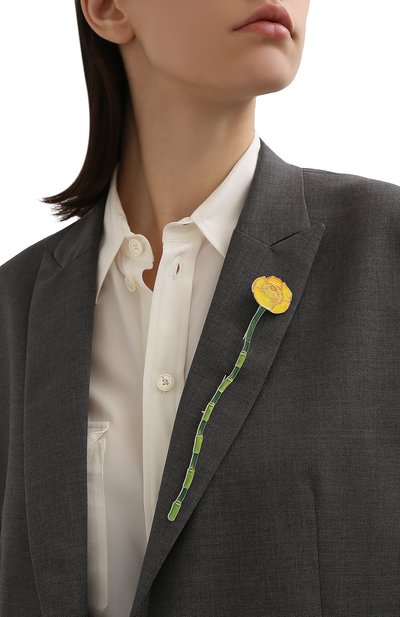 Брошь кубышка РУССКИЕ САМОЦВЕТЫ зеленого цвета по цене 21400 руб., арт. 41494, фото 2 Брошь кубышка РУССКИЕ САМОЦВЕТЫ, арт. 41494, фото 2