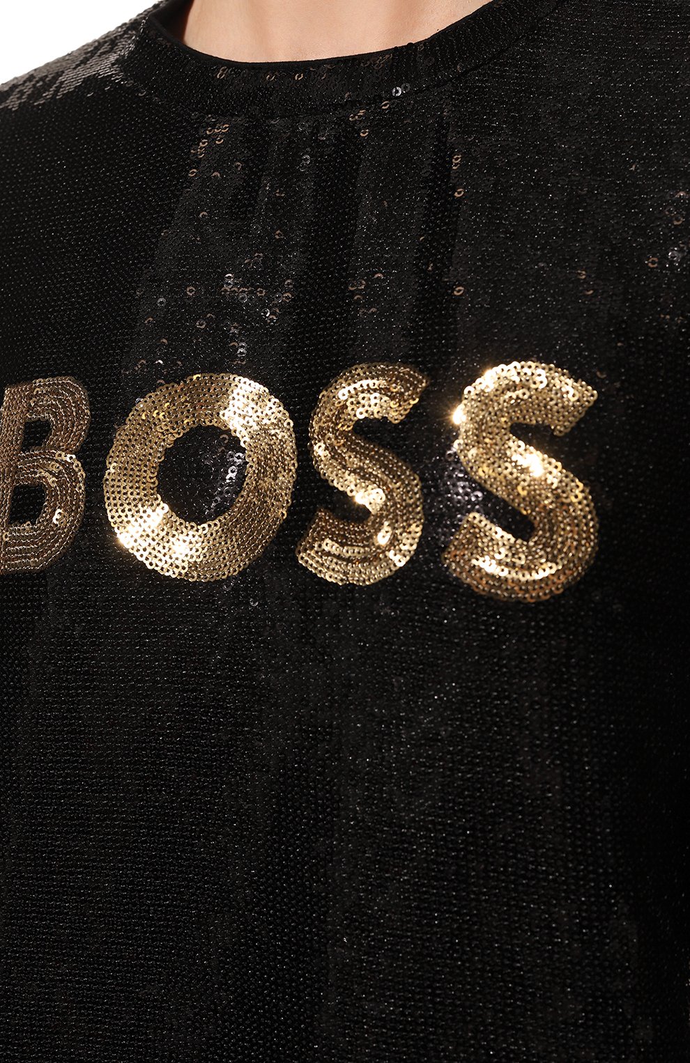Топ с пайетками BOSS черного цвета по цене 19650 руб., арт. 50485499, фото 5 Топ с пайетками BOSS, арт. 50485499, фото 5