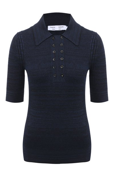 Женское поло из шелка и хлопка PROENZA SCHOULER WHITE LABEL, арт. WL2037438-KS053