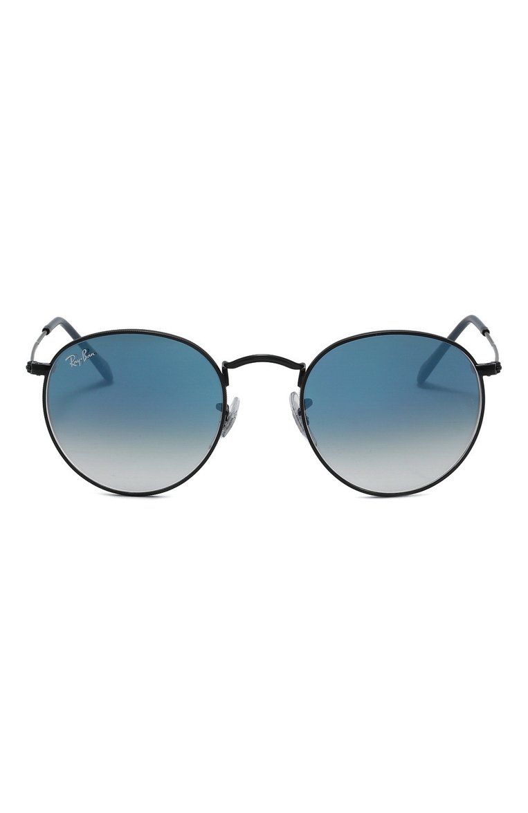 Женские солнцезащитные очки RAY-BAN голубого цвета, арт. 3447-006/3F | Фото 4 (Региональные ограничения белый список (Axapta Mercury): Не проставлено; Нос: Не проставлено; Тип очков: С/з; Материал: Металл; Кросс-КТ: С/з-унисекс; Оптика Гендер: оптика-женское, оптика-унисекс; Очки форма: Круглые)