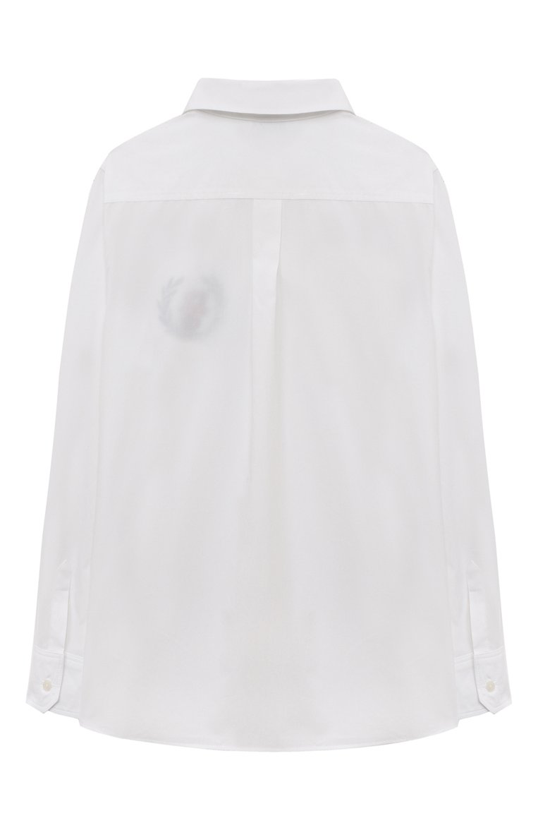 Детская хлопковая рубашка DOLCE & GABBANA белого цвета, арт. L43S23/G7JU7/8-14 | Фото 2 (Рукава: Длинные; Материал внешний: Хлопок; Сти�ли: Классический; Автоматизация ТО: Проставлено; Автоматизация состава: Проставлено)