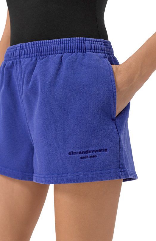 Хлопковые шорты Alexander Wang 1CC3254889 Синий  1CC3254889 Фото 5