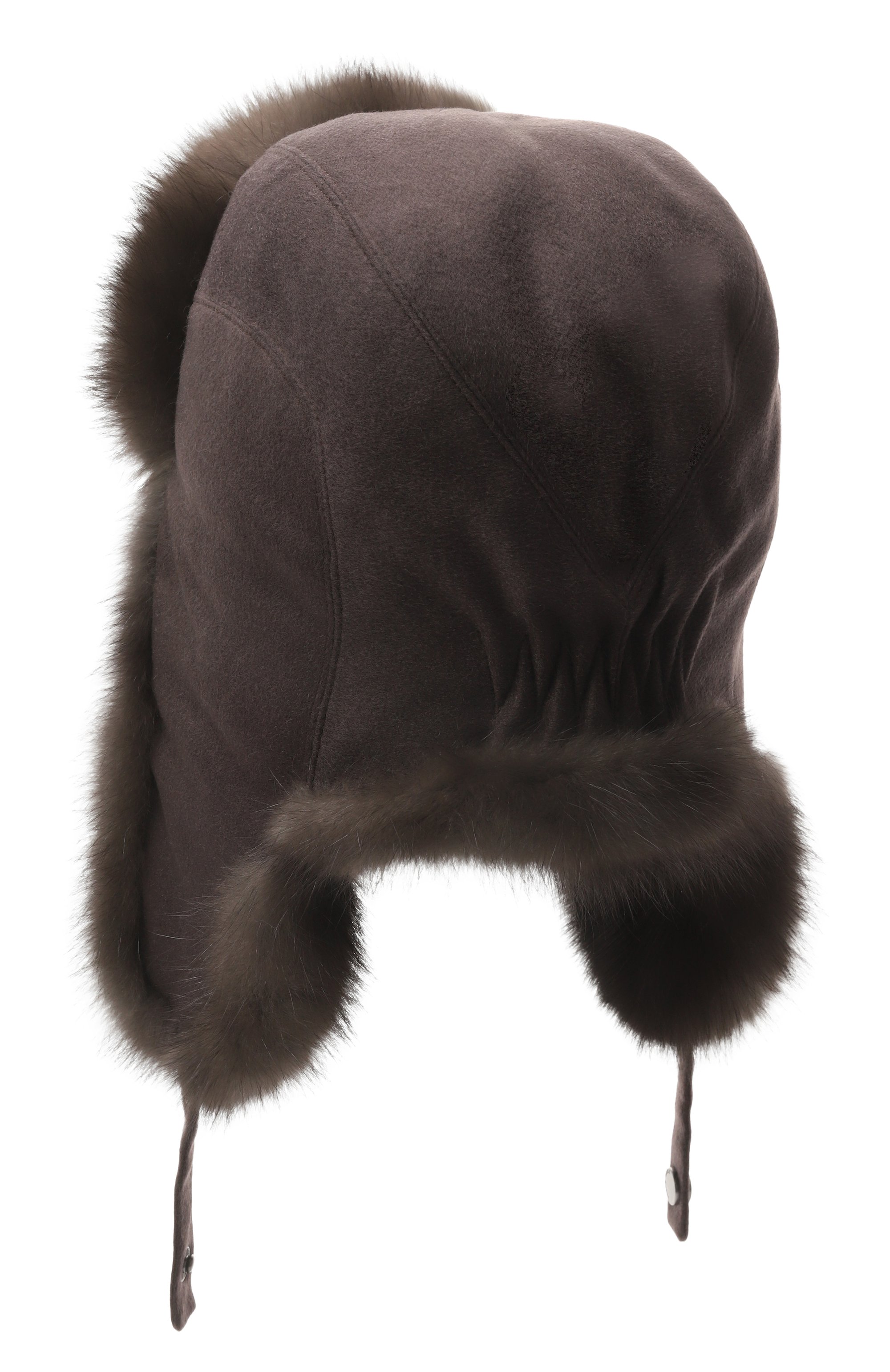 Кашемировая шапка-ушанка modern с мехом соболя BLACK SABLE, арт. BS-MHMC-EB, фото 2