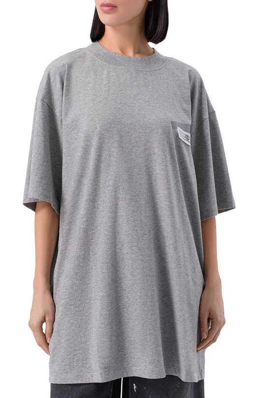 Хлопковая футболка MM6 S62GD0207/M20048 Серый  S62GD0207/M20048 Фото 3