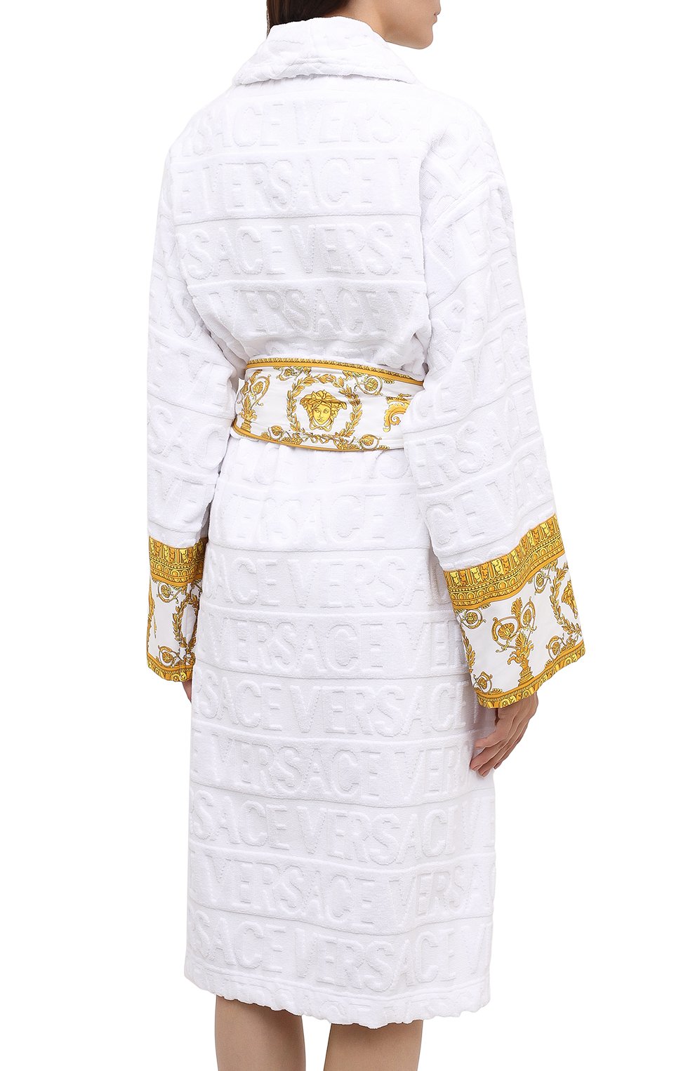 Хлопковый халат VERSACE белого цвета по цене 69850 руб., арт. ZACJ00008/ZC0SP052, фото 4 Хлопковый халат VERSACE, арт. ZACJ00008/ZC0SP052, фото 4