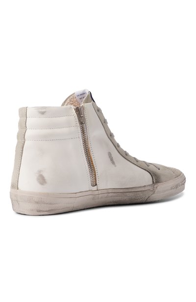 Кожаные кеды slide GOLDEN GOOSE DELUXE BRAND белого цвета по цене 72650 руб., арт. GMF00115.F000324, фото 4 Кожаные кеды slide GOLDEN GOOSE DELUXE BRAND, арт. GMF00115.F000324, фото 4