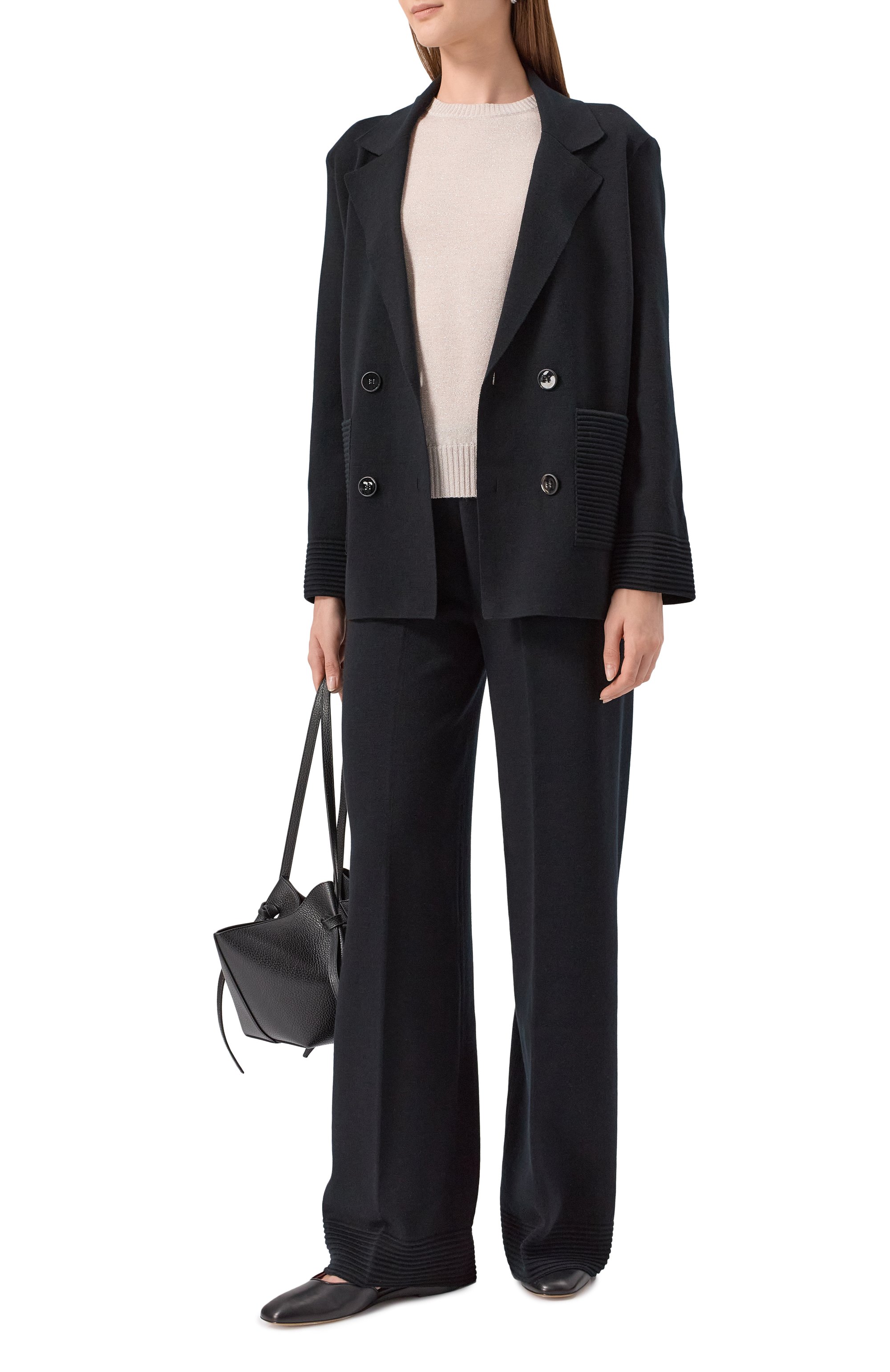 Шерстяные брюки D.EXTERIOR черного цвета по цене 54050 руб., арт. 61332, фото 2 Шерстяные брюки D.EXTERIOR, арт. 61332, фото 2