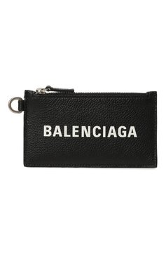 Мужской кожаный футляр для кредитных карт BALENCIAGA черного цвета, арт. 594548/1IZI3 | Фото 1 (Материал: Натуральная кожа; Материал сплава: Проставлено; Нос: Не проставлено)