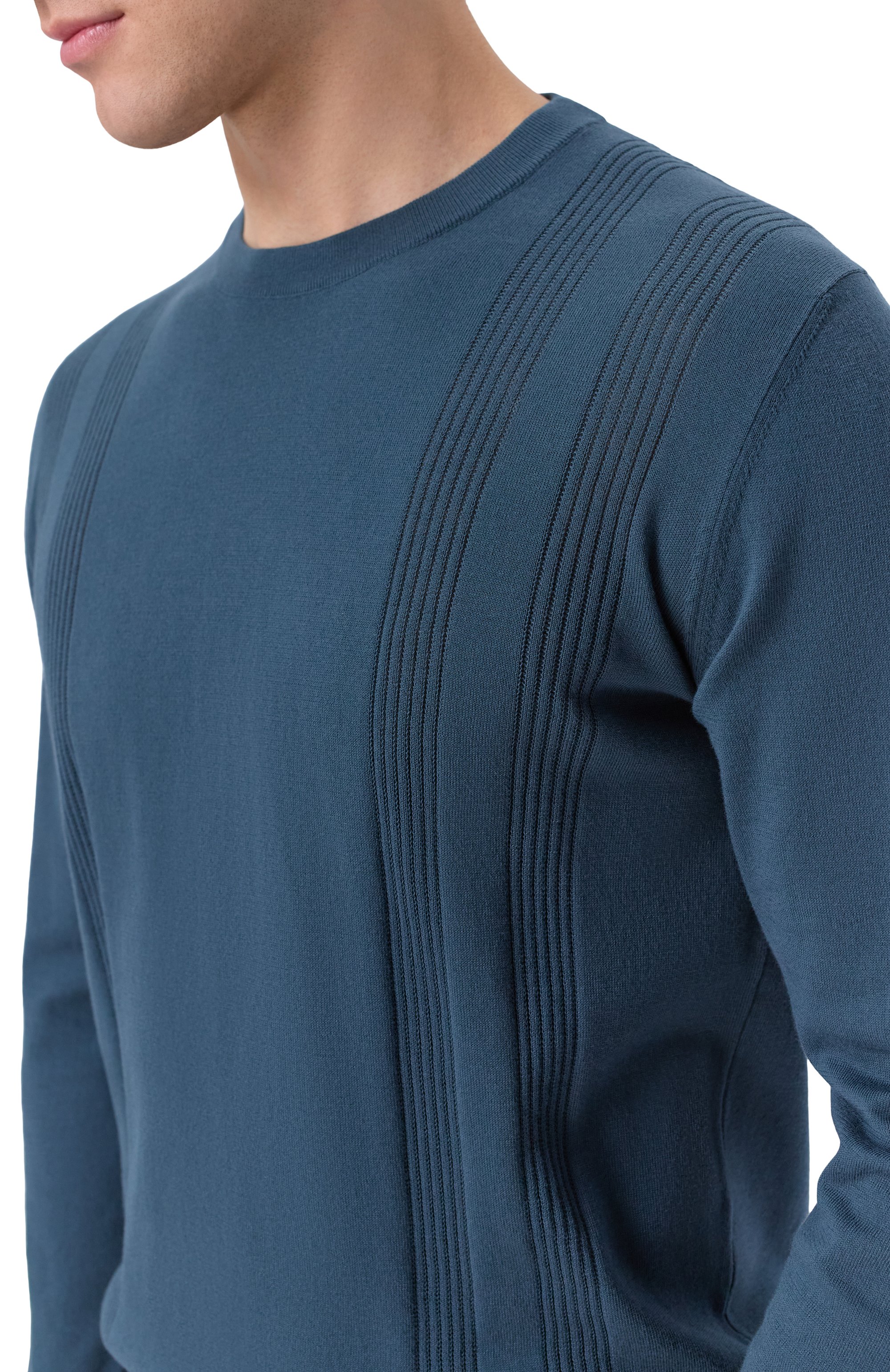 Хлопковый джемпер CORNELIANI темно-бирюзового цвета по цене 58850 руб., арт. 27M58A/2725109, фото 5 Хлопковый джемпер CORNELIANI, арт. 27M58A/2725109, фото 5