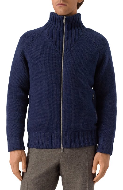 Кашемировый бомбер Brunello Cucinelli MA2300616 Синий  MA2300616 Фото 3