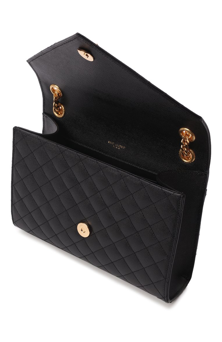 Женская сумка monogram envelope medium SAINT LAURENT черного цвета, арт. 600185/B0W91 | Фото 5 (Сумки-технические: Сумки через плечо; Материал: Натуральная кожа; Ремень/цепочка: На ремешке; Размер: medium; Автоматизация состава: Проставлено; Автоматизация ТО: Проставлено)