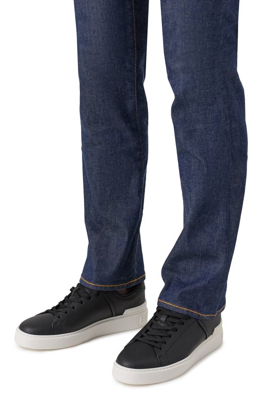 Кожаные кеды B-Court Balmain FM1VI288/LVTR Чёрный  FM1VI288/LVTR Фото 3