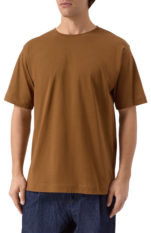 Хлопковая футболка Dries Van Noten 021100-2600-703 Коричневый  021100-2600-703 Фото 3