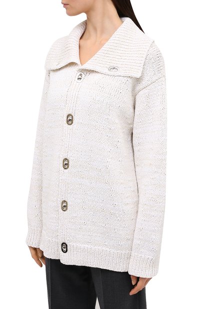 Хлопковый кардиган BOTTEGA VENETA белого цвета по цене 185500 руб., арт. 628713/VKWB0, фото 3 Хлопковый кардиган BOTTEGA VENETA, арт. 628713/VKWB0, фото 3