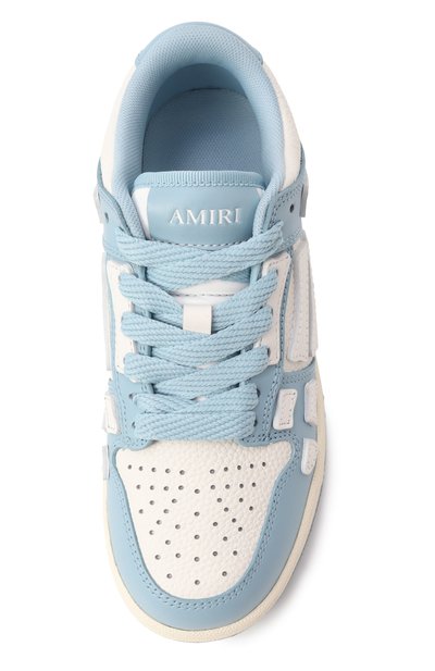 Кожаные кеды skel-top AMIRI голубого цвета по цене 42100 руб., арт. AKF0SR1014, фото 4 Кожаные кеды skel-top AMIRI, арт. AKF0SR1014, фото 4